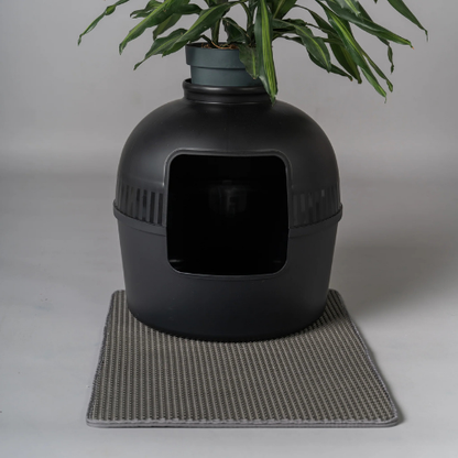 PetFlora Dekoratif Kedi Tuvaleti/Evi Siyah