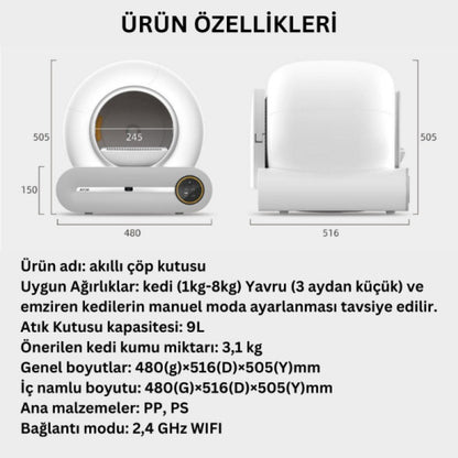 PetFlush Akıllı Otomatik Kedi Tuvaleti
