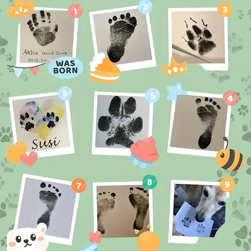 Kedi Köpek Pati İzi Fotoğraf Çerçevesi Seti - Petİz