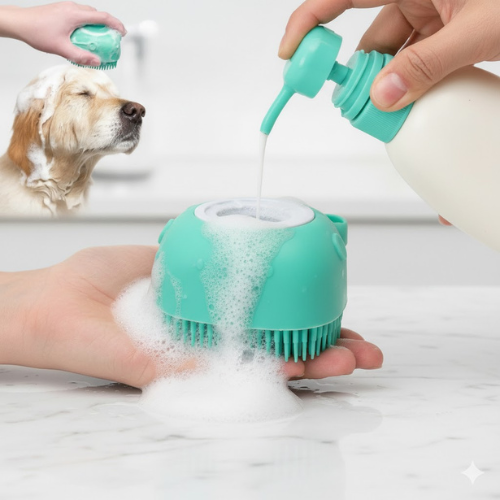 Şampuan Hazneli Kedi Köpek Yıkama Kesesi - PetScrub