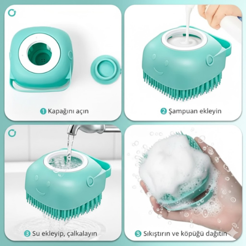 Şampuan Hazneli Kedi Köpek Yıkama Kesesi - PetScrub