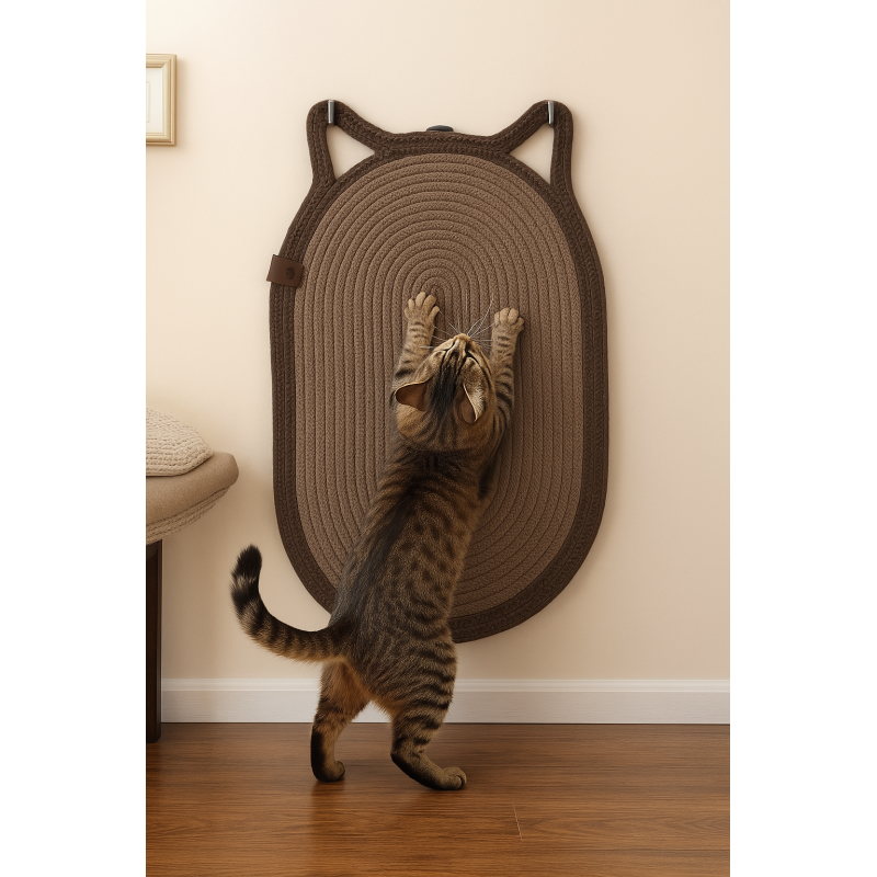 PetMat Dekoratif Kedi Kulaklı Tırmalama Paspası